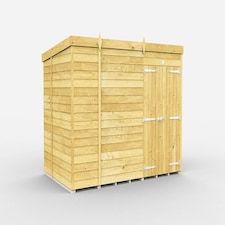10 x 7 Feet Pent Shed - Double Door Without Windows - Wood - L214 x W302 x H201 cm | Brown