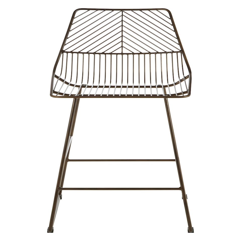 image 1 of Interioirs by Premier Bronze Metal Wire Bar Chair, Sturdy Metal Chair for Bar, Breakfast Wire Chair for Home