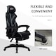 image 6 of Vinsetto Mesh Task Swivel Chair Office Desk Recliner w/ Lumbar Support, Grey