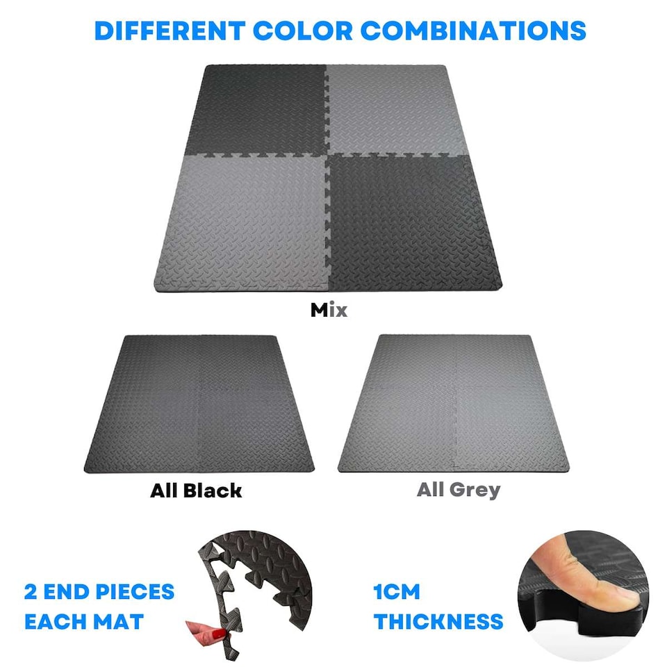 image 1 of Interlocking Soft EVA Foam Floor Tiles Flooring | Black | Pack of 28pcs