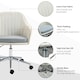image 5 of Vinsetto Leisure Office Chair Linen Swivel Desk Chair Home Study w/ Wheel, Beige