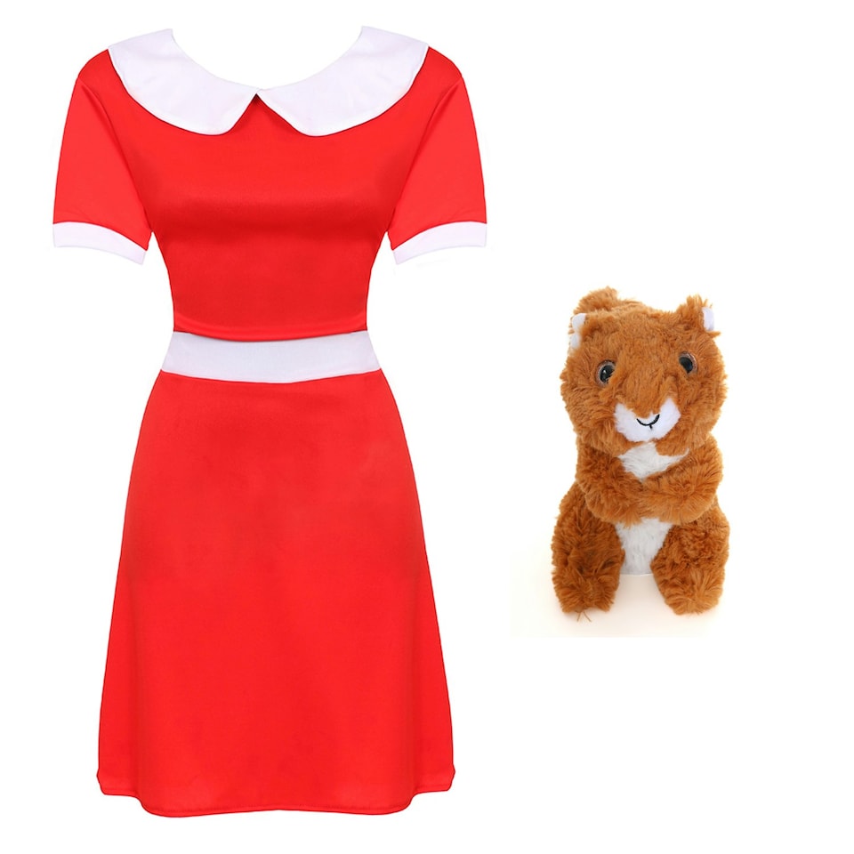 image 1 of Spoilt Golden Ticket Winner Costume Dress & Squirrel | Red | L