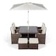 image 3 of Giardino 4 Seater Rattan Cube Dining Set | Brown | Brown