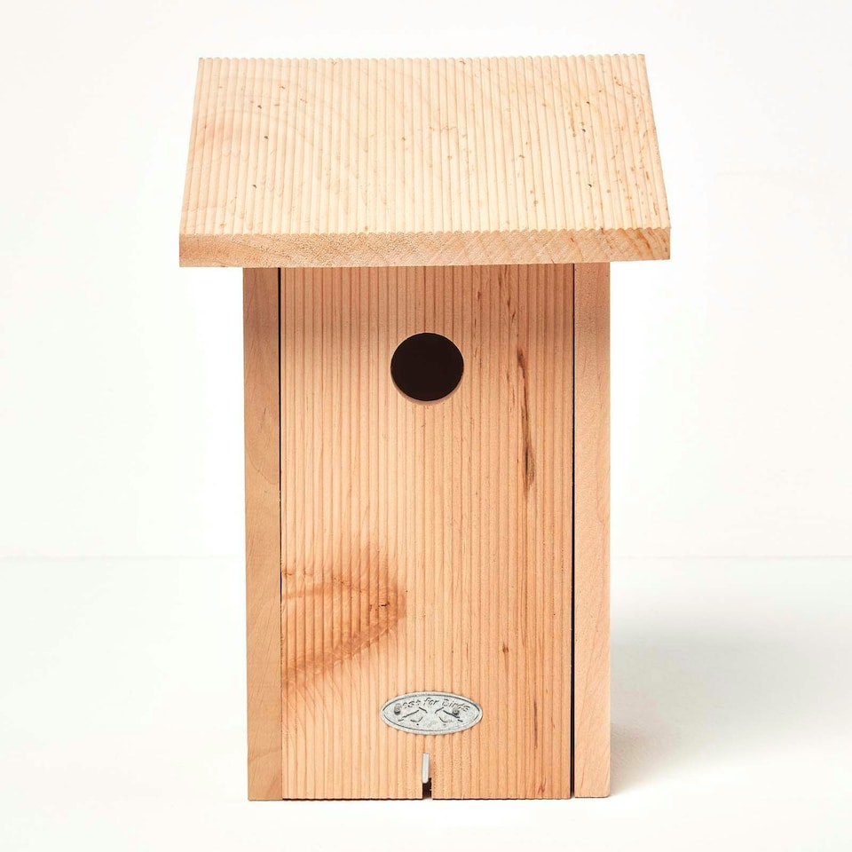 image 1 of Homescapes Real Wood Great Tit Bird Box House Multi