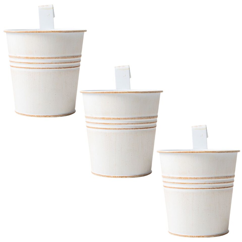 FabFinds Cream Over Fence Plant Pot 9.5cm 3 Pack
