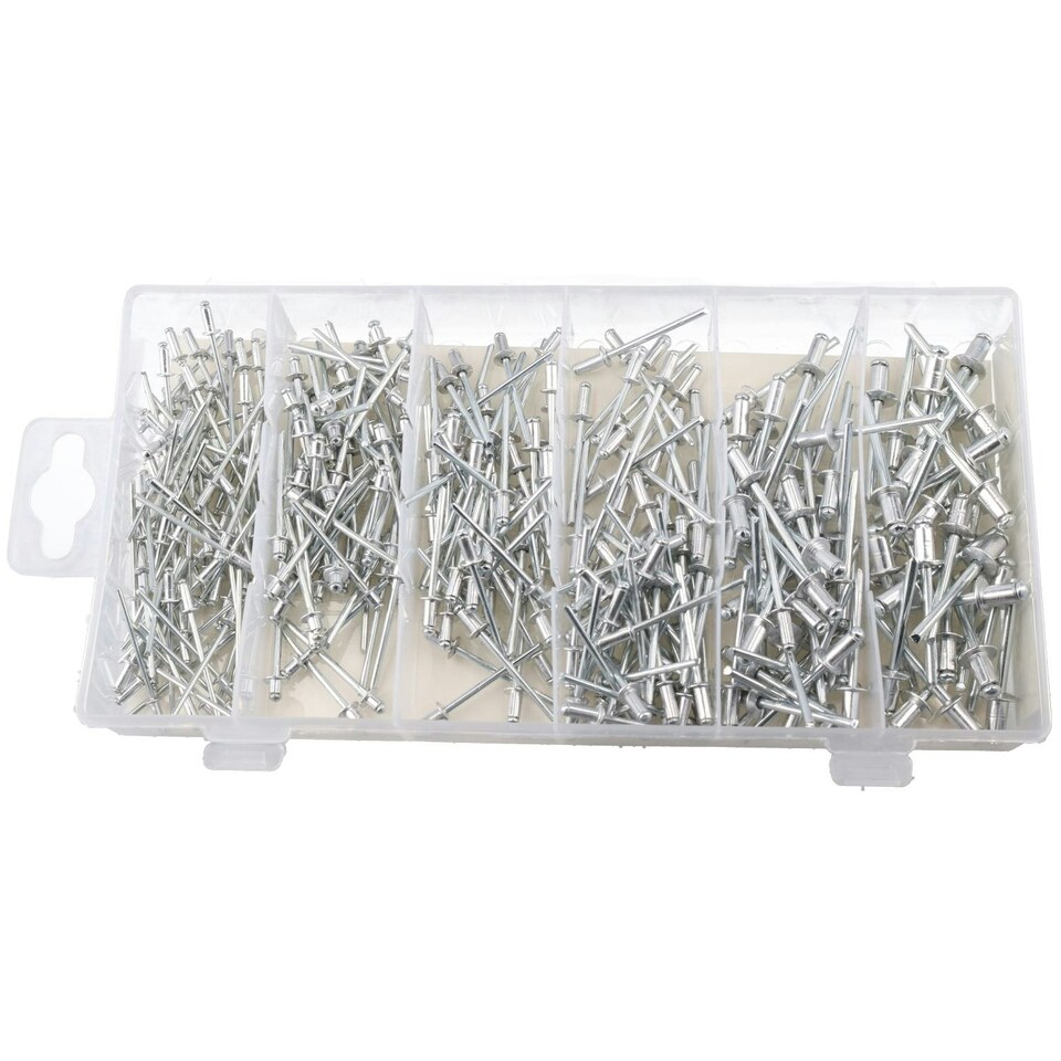image 1 of Metric Aluminium Blind Pop Pot Rivets Assortment Set Fasteners Fastening 320pc