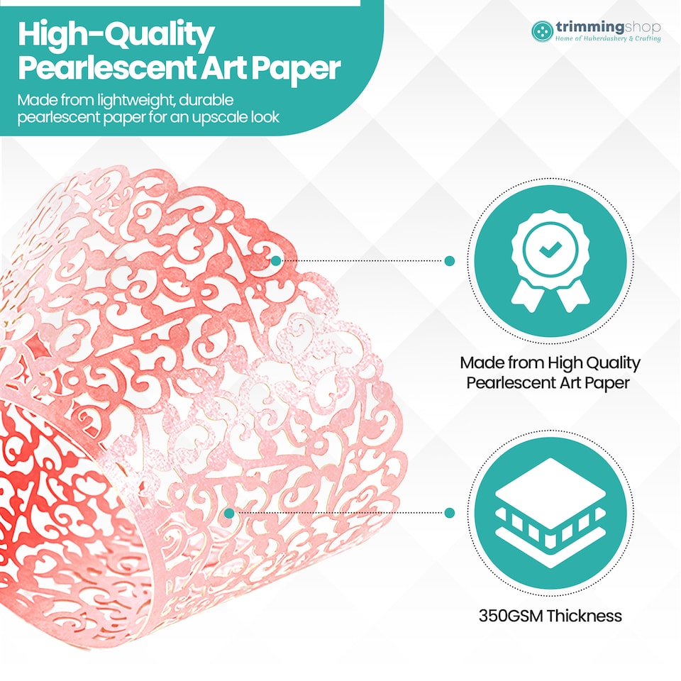 image 1 of Cupcake Wrappers Laser Cut Floral Design Paper Cup Holders - 25pcs