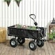 image 7 of Outsunny Garden Cart with Removable Liner, Quick-Release Sides, Black