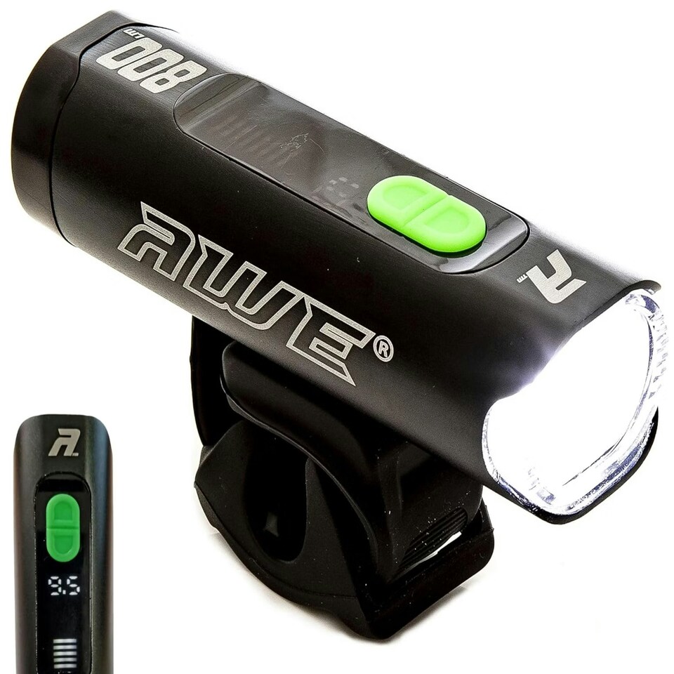 image 1 of AWE AWESUM800 800 Lumens SUPER BRIGHT LED USB Rechargeable Bike Front Light