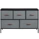 image 1 of Yaheetech Wide Fabric Organizer with 5 Drawers Dark Grey Grey | Dark Grey