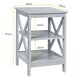 image 9 of COSTWAY 3-Tier Nightstand Side Table X-Design End Table Grey