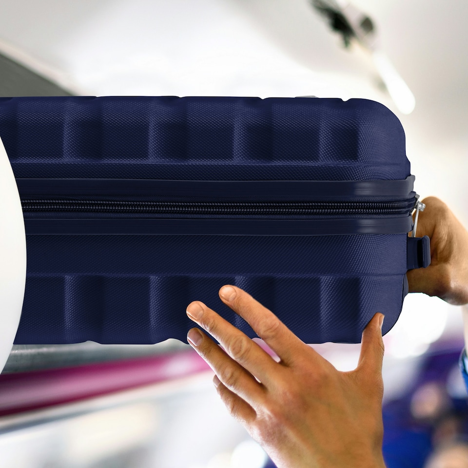 image 1 of Flight Knight Suitcase Set, Large Suitcase, Extra Large Suitcase, Cabin Suitcase 55x40x20cm - 60+ Airlines Approved - EasyJet, Jet2, Ryanair Priority Carry On | Blue | Navy | Large