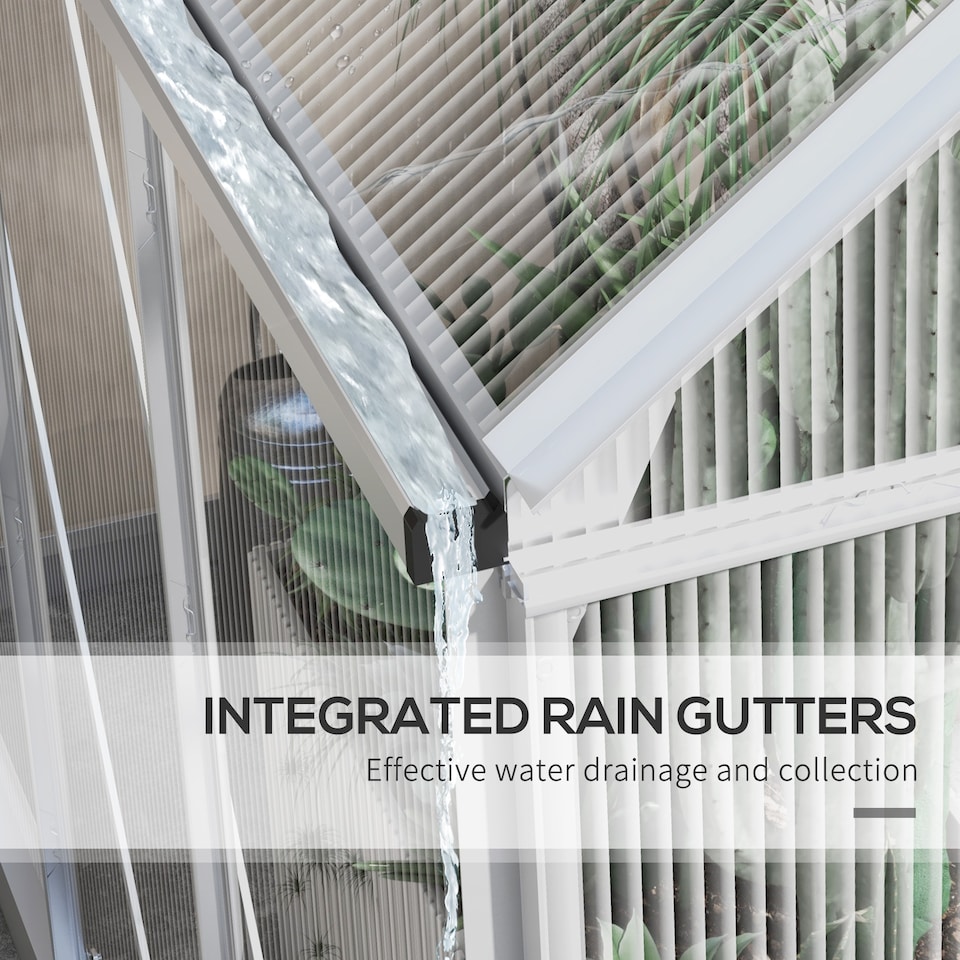 image 1 of Outsunny 6 x 6ft Walk-In Polycarbonate Greenhouse with Foundation