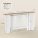 image 3 of HOMCOM Radiator Cover with Open Storage Shelves, Vertical Slatted Cabinet Shelf Heater Cover for Living Room, Hallway, Large, White (H: 83 / W: 152 / D: 19 cm) | White