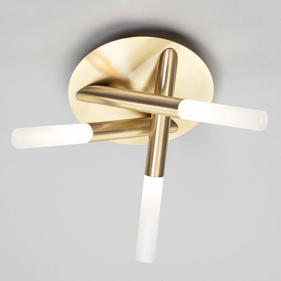 image 1 of BHS Cindy Flush Ceiling Light | Gold | Satin Brass | 1