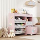 image 9 of AIYAPLAY Kids Toy Storage Unit, Children Toy Box Organiser with 11 Fabric Bins, Cabinet, Top Shelves, 3 Stickers, Kids Storage Unit Bookshelf for Nursery, Playroom, Kindergarten | Pink