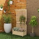 image 8 of Outsunny Wood Planter with Trellis for Climbing Plants Vines Planter Box Brown