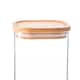 image 4 of Argon Tableware Square Glass Storage Jars with Wooden Lids - 1.1 Litre - Pack of 6