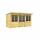 image 1 of 12ft x 7ft Pent Summer House - Wood - L214 x W358 x H201 cm Brown