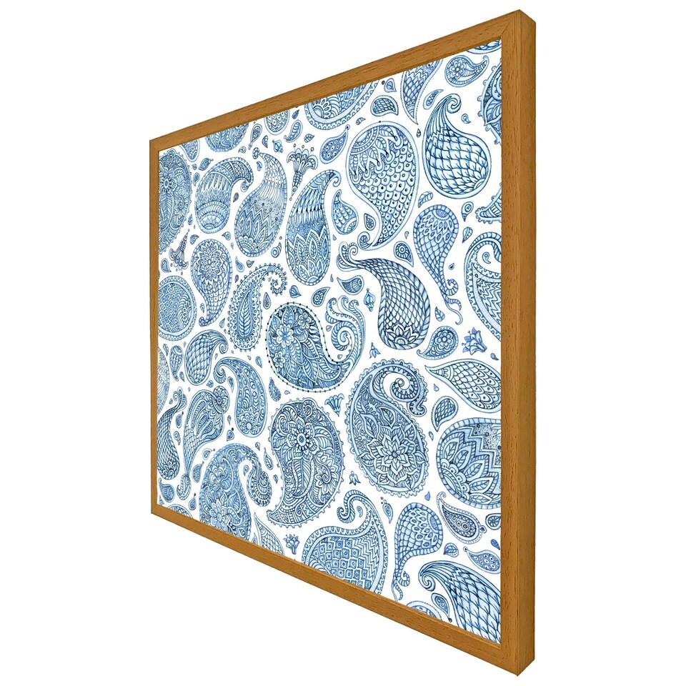 image 1 of Blue and white bo ho world (Picture Frame) White | XL