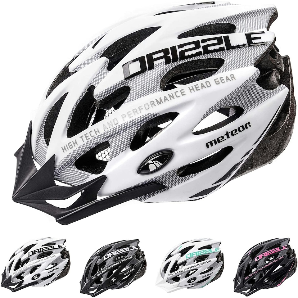 image 1 of Cycle Helmet MTB Bike Bicycle Skateboard Scooter Hoverboard Safety Helmet - Drizzle White | White-Cyan | L