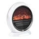 image 1 of HOMCOM Freestanding Electric Fireplace Indoor Space Table Top Heater with Realistic Flame Effect, Rotatable Head, Overheating Protection, 1500W, White