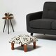 image 2 of Homescapes Reva Black Geometric Footstool - 40 x 40 x 25 cm