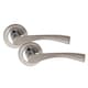 image 2 of Golden Grace 1 Pair Astrid Design Door Handles on Round Rose in Duo Chrome Finish with 2.5" Tubular Latch - 52mm Diameter Grey