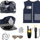 image 1 of Police Costume Role Play Set -Vest, Hat, Toy Shotgun & Accessories with Sound for Kids Ages 6 plus