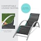 image 4 of Outsunny 3 Pieces Lounge Chair Set Garden Sunbathing Chair Black