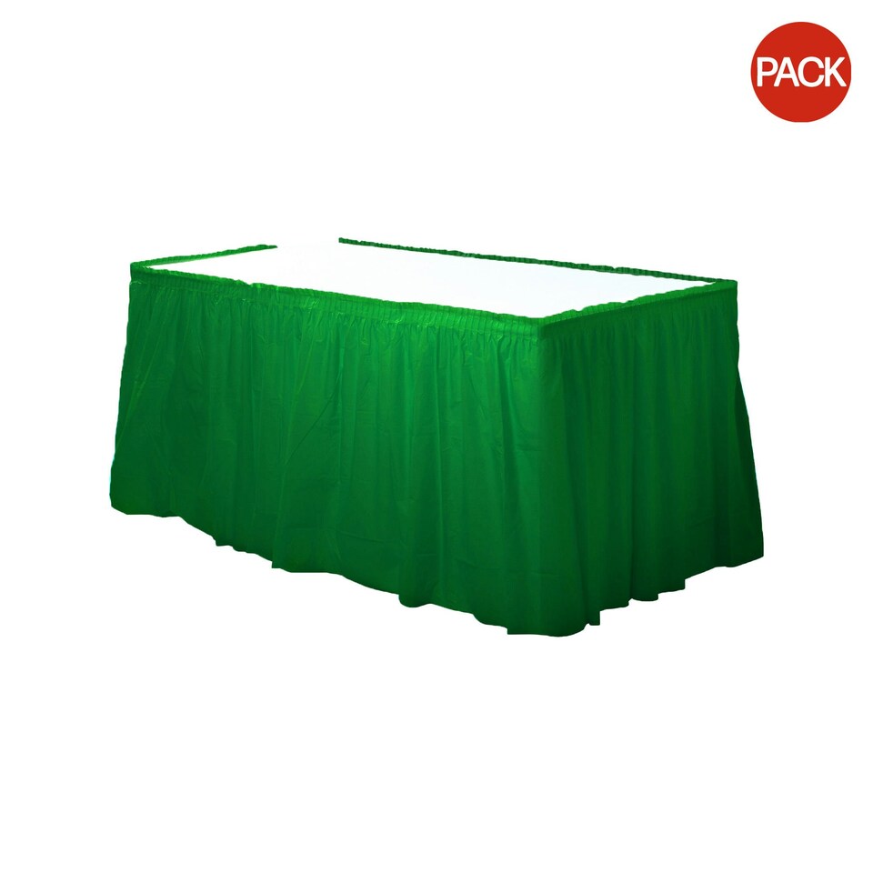 Amscan Rectangular Plastic Tablecover (Pack Of 12) - Festive Green - 137cm x 274cm