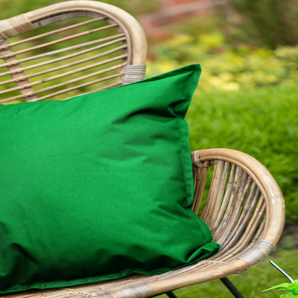 image 1 of Waterproof Outdoor Garden Cushion Covers Patio Cushion Cover Cases Square Pack Of 4 45cm X 45cm Green | Dark Green