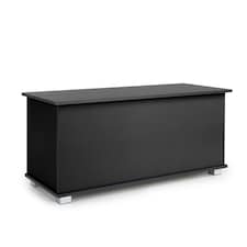 Ottoman Storage Chest Toy Bedding or Blanket Box Large Wooden Home | Black | Black