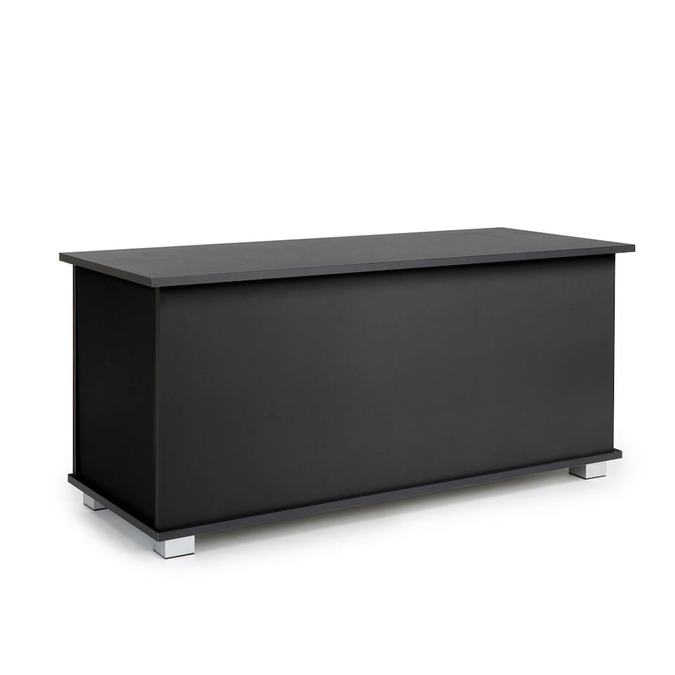 image 1 of Ottoman Storage Chest Toy Bedding or Blanket Box Large Wooden Home | Black | Black
