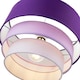 image 3 of Contemporary Round Triple Tier Purple/Lilac Cotton Fabric Pendant Light Shade