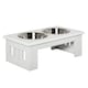 image 1 of PawHut Raised Dog Bowls Pet Feeder Raised Elevated Stainless Steel Food White