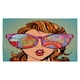 image 1 of Woman with sunglasses. Fast food and sweets in the reflection (Kitchen Towel)