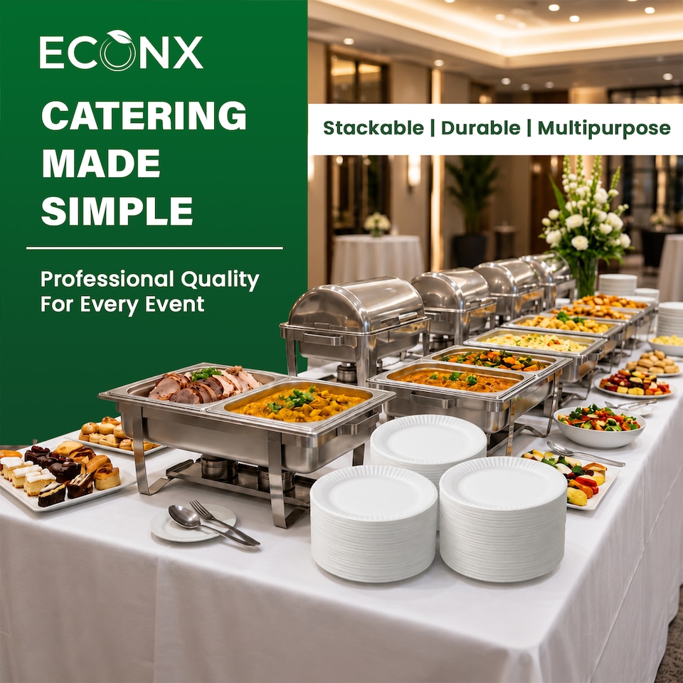 image 1 of ECONX 7"(18cm) Disposable Paper Plates Heavy Duty Dinner Party Plates Tableware