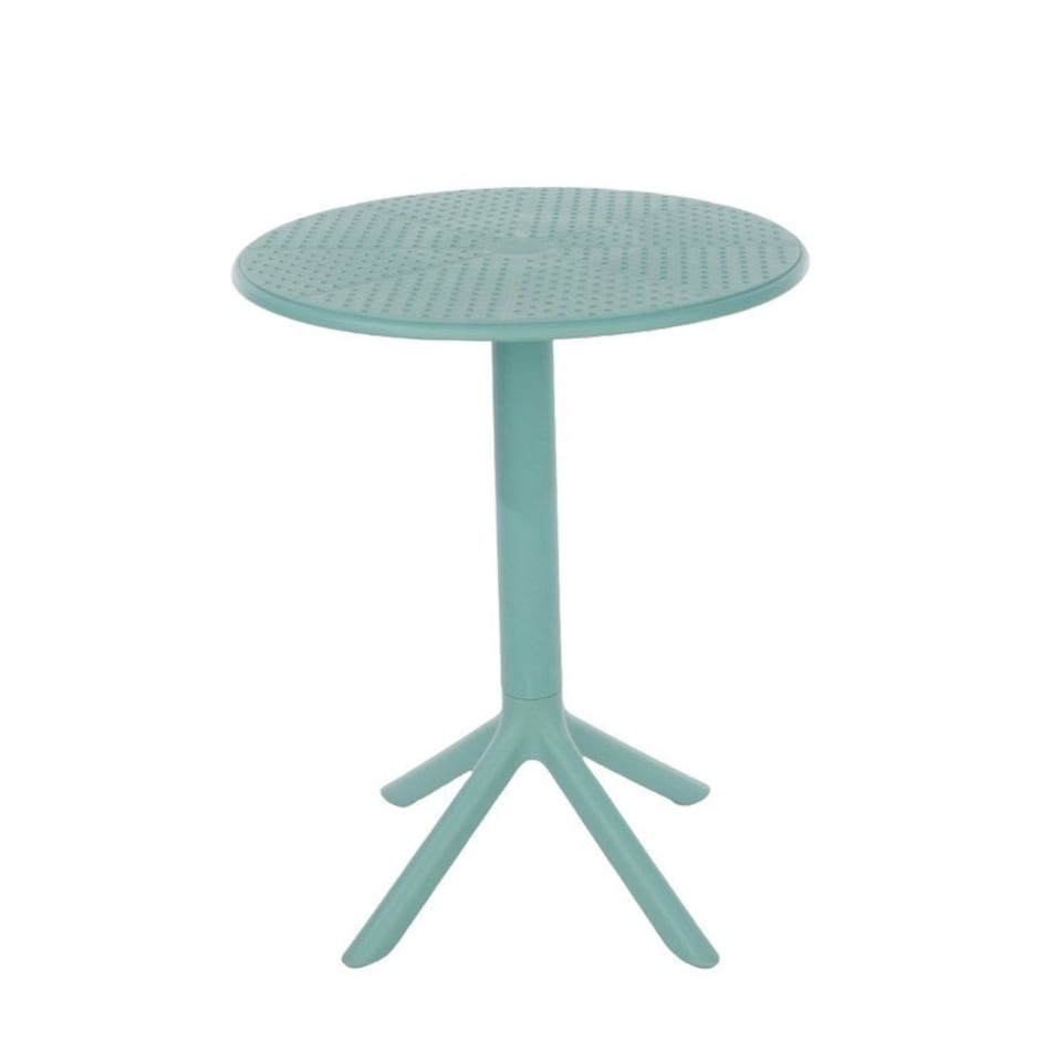 image 1 of Rimini Cala Outdoor Grade Bistro Table and 2 Chair Set - Plastic/Metal - L60 x W60 x H82 cm - Sky Blue - Partially Assembled