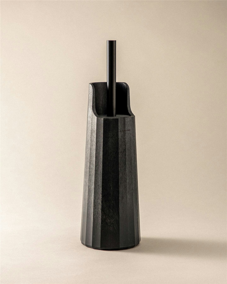 image 1 of Cosmic Freestanding Toilet Brush Holder with Durable Plastic for Bathroom, Black