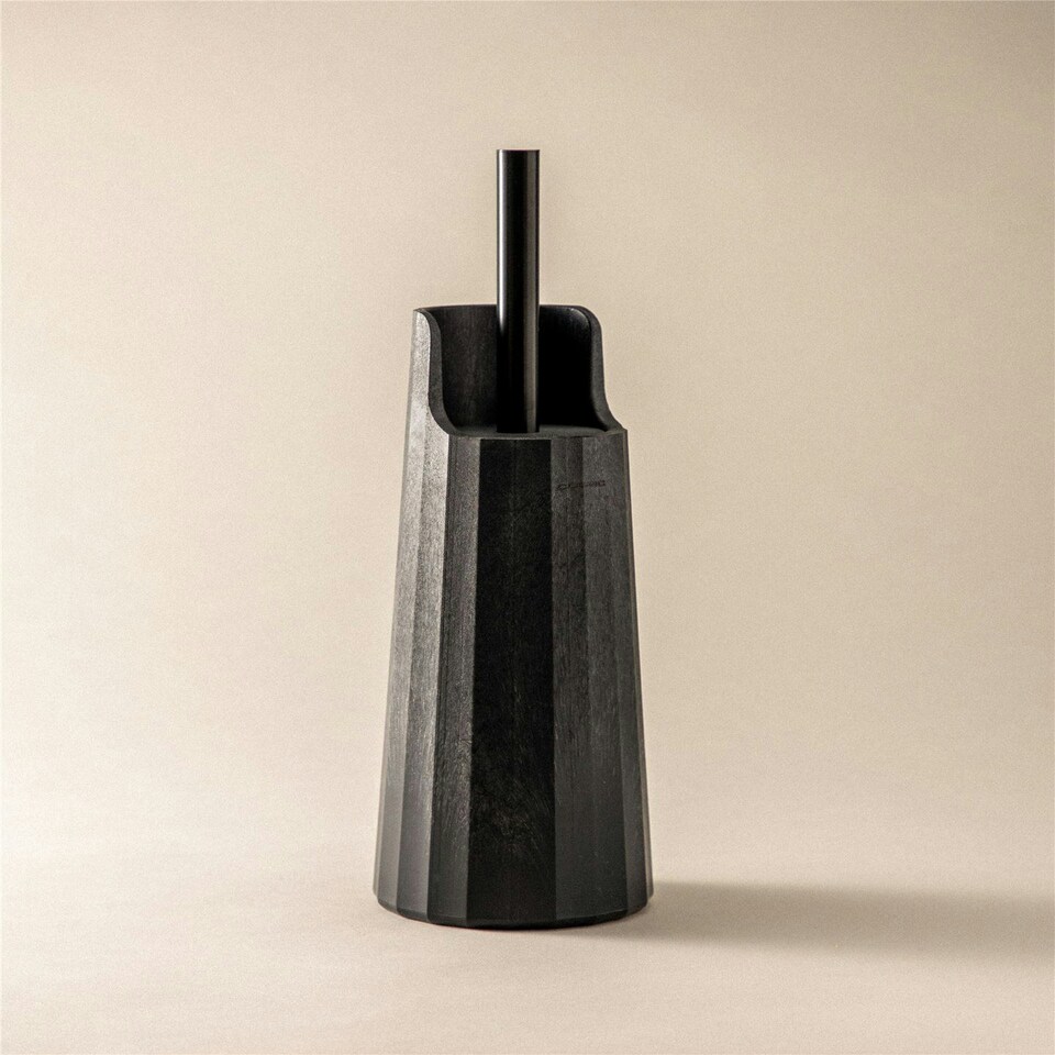 image 1 of Cosmic Freestanding Toilet Brush Holder with Durable Plastic for Bathroom, Black