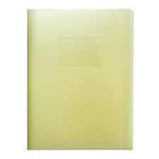 A4 Pastel Yellow Coloured Flexicover 20 Pocket Display Book with Card Pocket