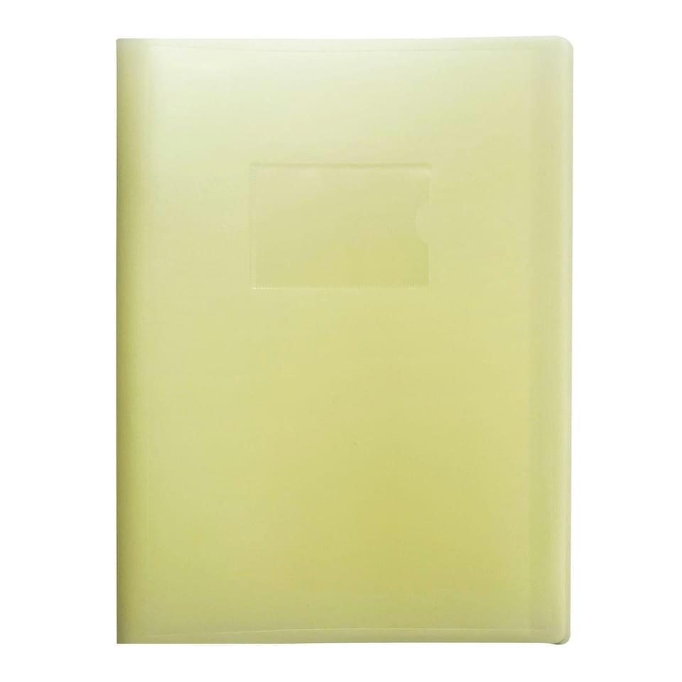 image 1 of A4 Pastel Yellow Coloured Flexicover 20 Pocket Display Book with Card Pocket