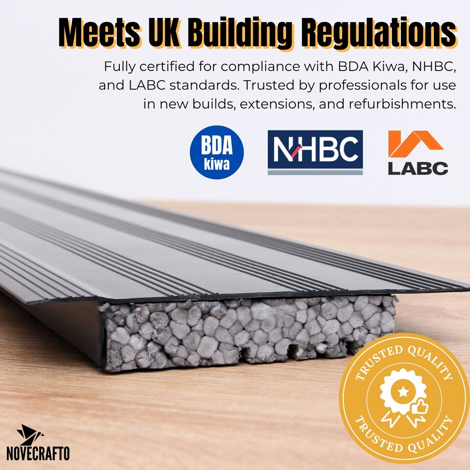 image 1 of Insulated Cavity Closer 1.2m with Adjustable EPS 50-100mm - Silver PVCu Closers
