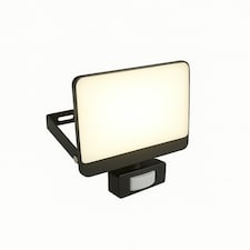 CGC PARRY 30W LED PIR Motion Sensor Floodlight Black Body with Full Front White Opal Diffuser 2700lm 4000k Black