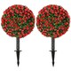 image 1 of HOMCOM Artificial Rose Topiary, UV Resistant, 2-Pack, 55 cm