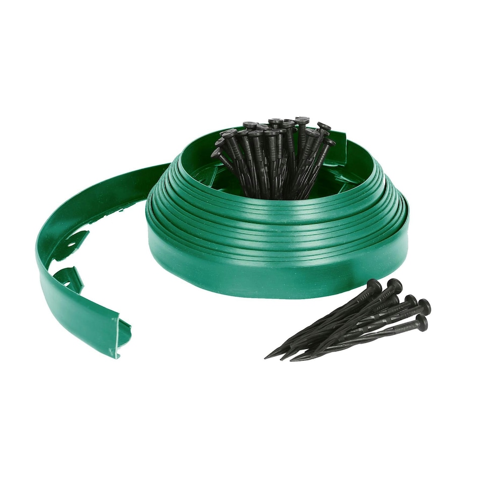 image 1 of Harbour Housewares Flexible Plastic Lawn & Path Edging - 10m x 4cm - Green