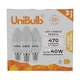 image 1 of UniBulb LED Candle E14 (SES) 470lm 4.2W 3000K (Warm White) Light Bulb - Pack of 3 | White | Warm White | 3