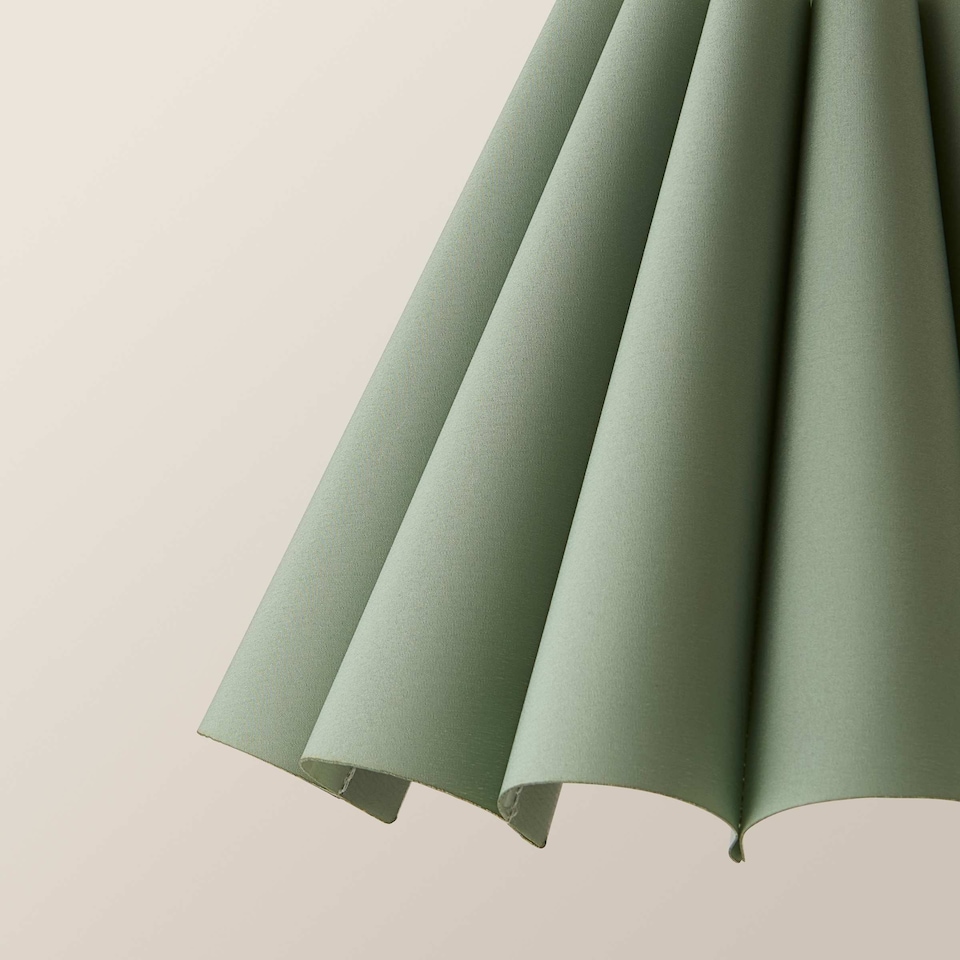 image 1 of ValueLights Lauren Green Pleat Scallop Edge Taper Ceiling Shade