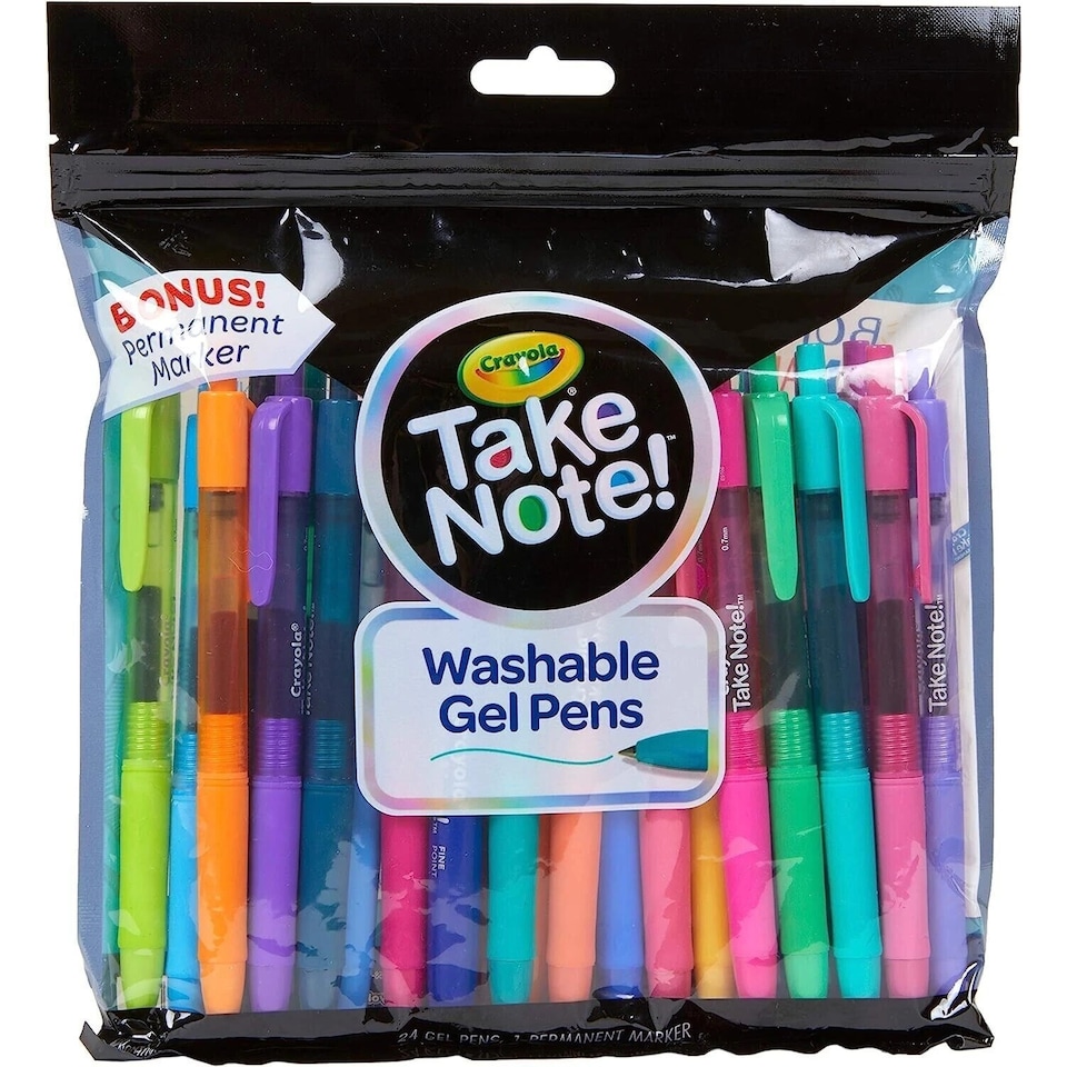 image 1 of Crayola Washable Coloured Gel Pens 24 Count